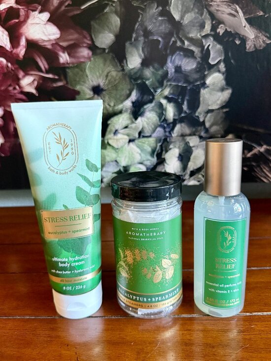Bath & Body Works Other - NEW 3-Pc Eucalyptus+Spearmint Aromatherapy Stress Relief Bath & Body Works